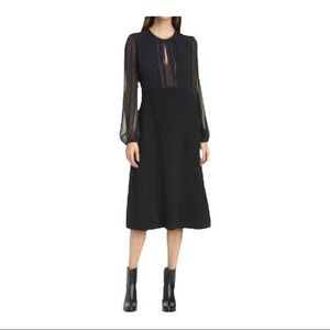 SEVENTY VENEZIA Women's Chiffon Long Sleeve Cocktail Dress Black Size 10